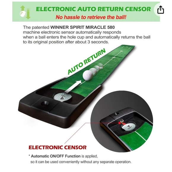 WINNER SPIRIT Miracle 580 Golf Putting Green Mat Minimal Silent - Picture 6 of 7
